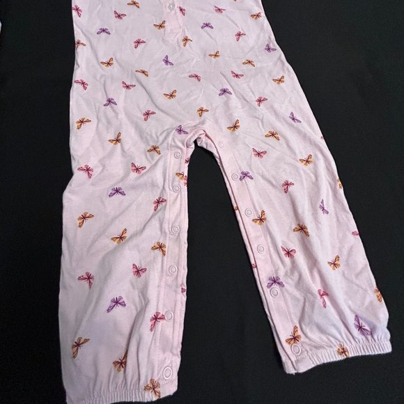 CARTERS BABY GIRLS PINK BUTTERFLY OVERRALLS - Picture 6 of 9